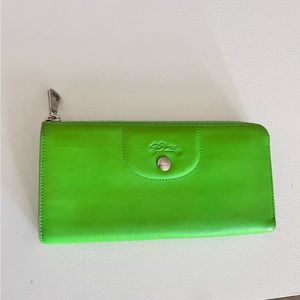 Longchamp Cuir Green Wallet